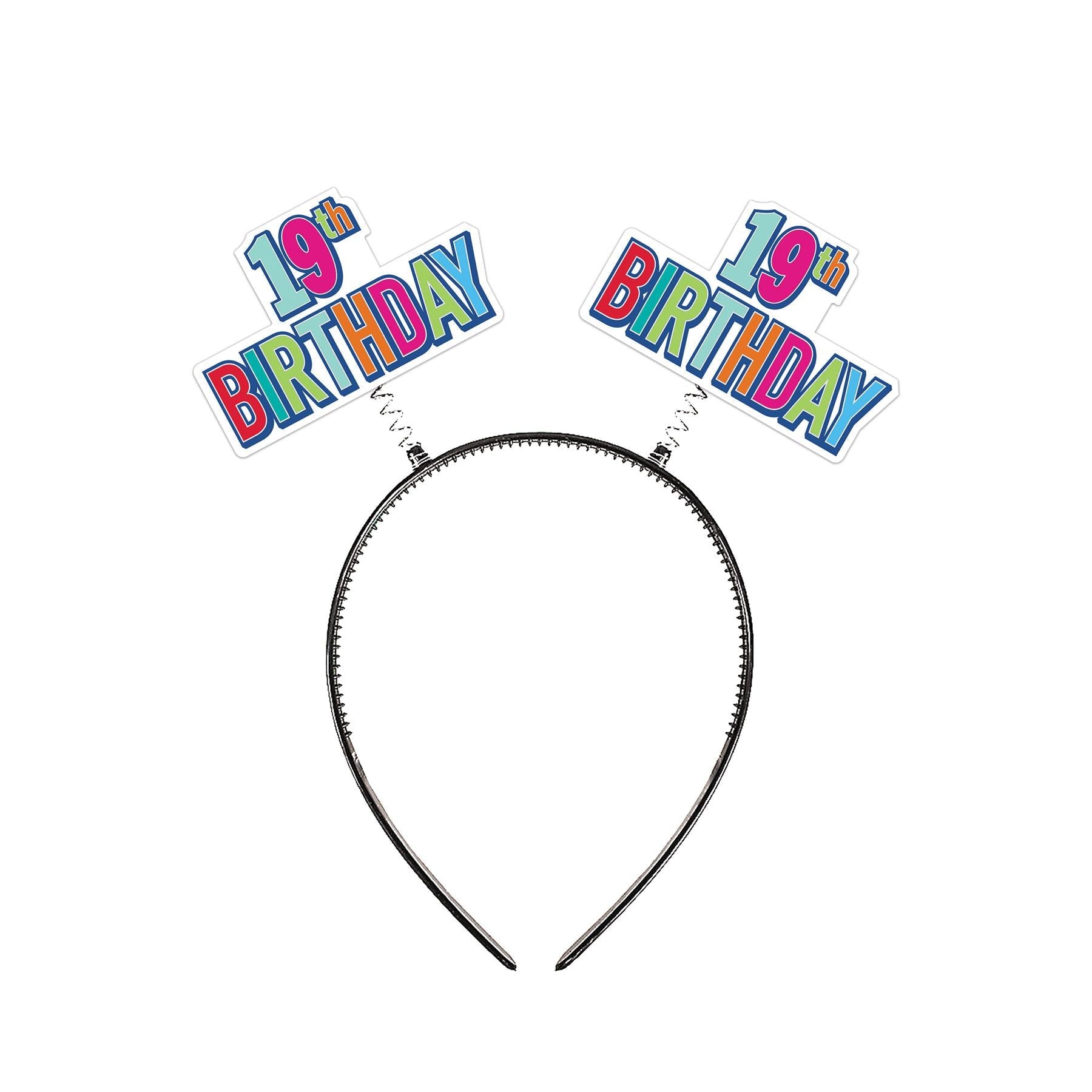 12 Pack Beistle 19th Birthday Boppers - Multi Color Party Hats for Birthday Celebrations, Graduation Parties & Special Events