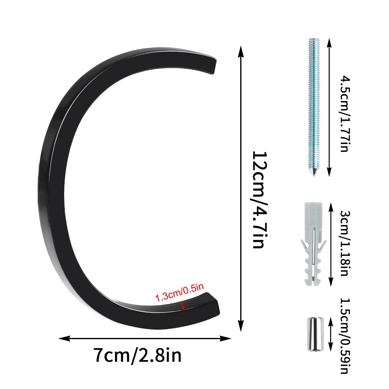 5 Inch Modern Floating House Letter C - Black Wall Mounted Alphabet Decor for Home, Office & Outdoor Signage