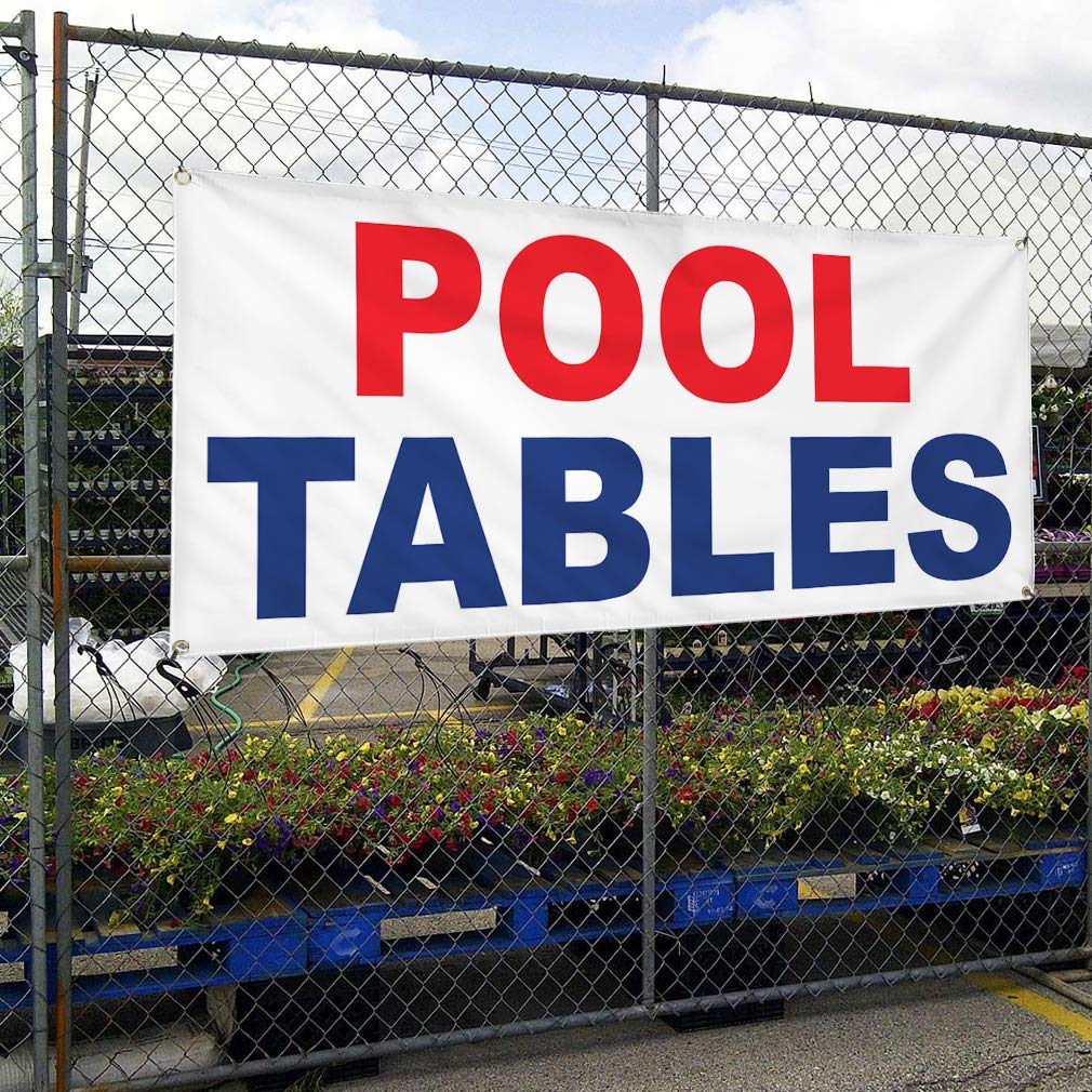 Durable Vinyl Banner for Pool Tables, Business & Outdoor Use - Weatherproof, Industrial Yard Signs with 4 Grommets (24x48 Inches) - Perfect for Advertising, Events & Backyard Decor