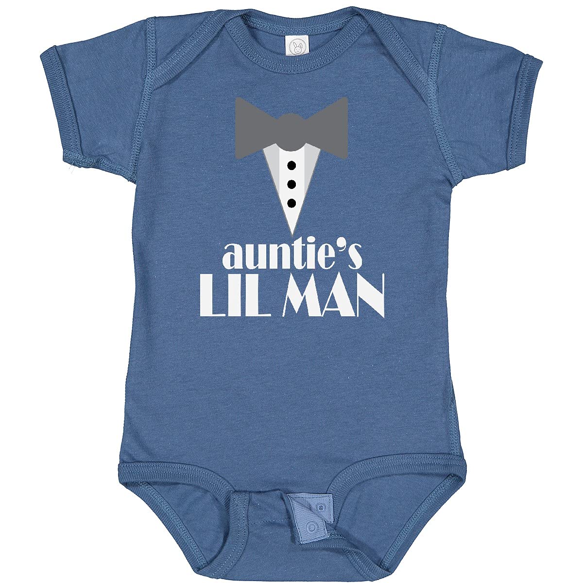 Inktastic Auntie Lil Man Tuxedo Front Baby Bodysuit - Cute Formal Outfit for Infants & Toddlers - Perfect for Weddings, Family Photos & Special Occasions