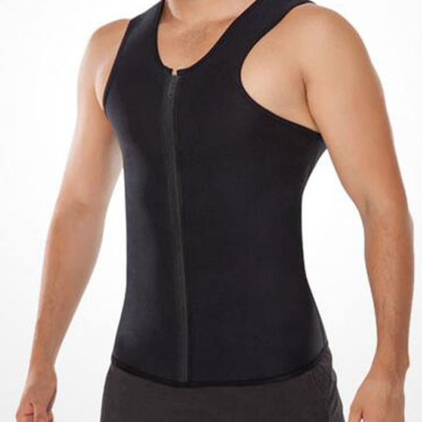 ChyJoey Men's Workout Sauna Vest - Slimming Zipper Sweat Shirt for Fat Burning & Body Shaping - Ideal for Gym, Running & Weight Loss Training