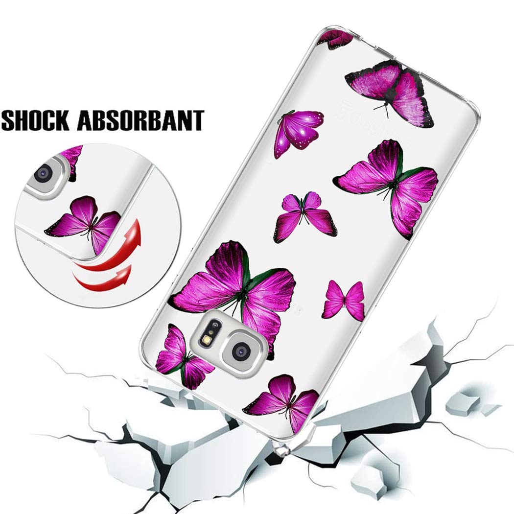 Samsung Galaxy S7 Case for Women - Cute Clear Slim Shockproof TPU Rubber Phone Cover with Butterfly Pattern | Perfect for Everyday Protection & Style