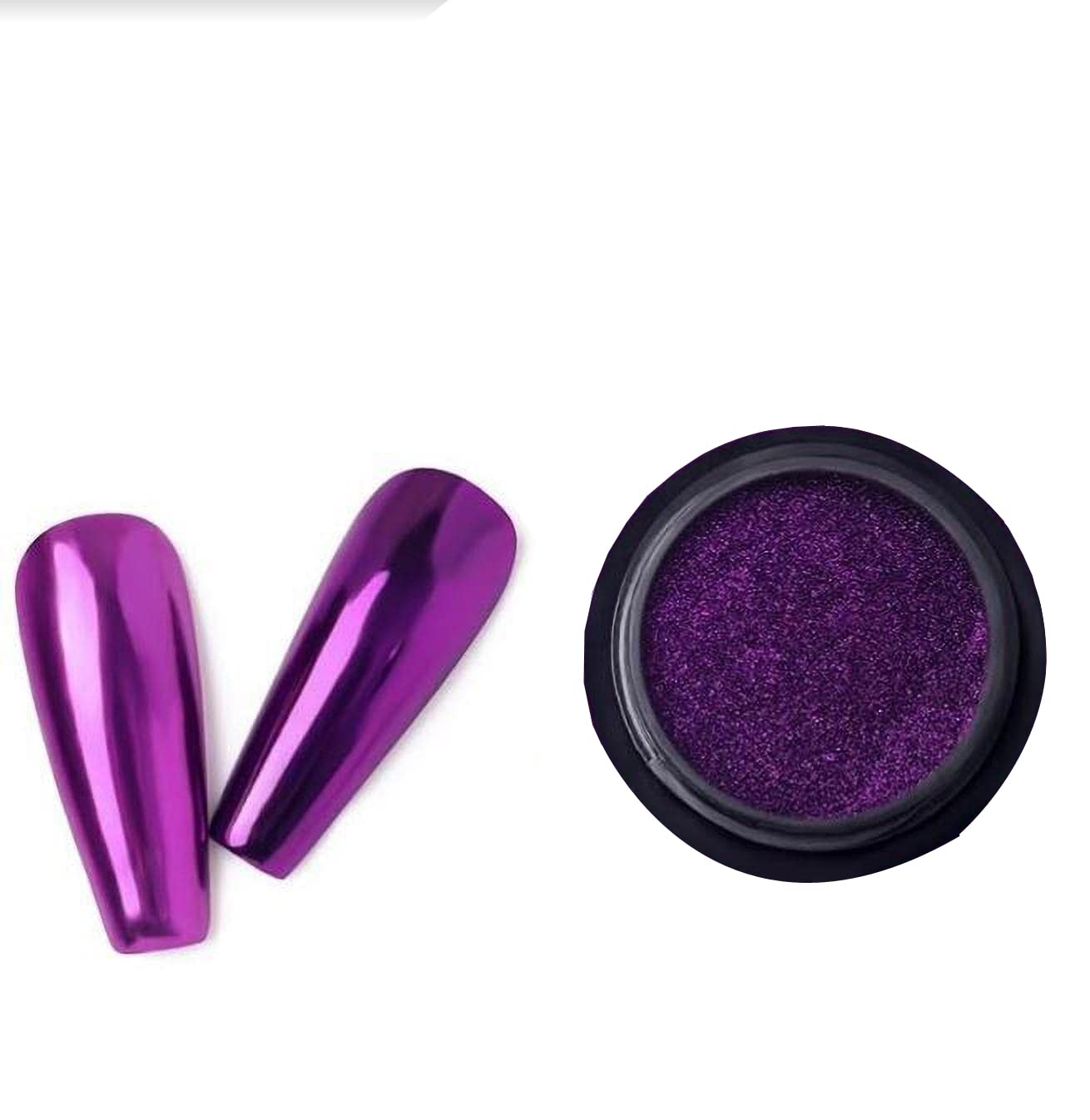 SHILLS Professional Nail Art Chrome Mirror Glitter Pigment Powder - 021 Purple | Metallic Nail Polish Powder for Gel & Acrylic Nails | Perfect for Salon, Home Manicure & Nail Art Designs