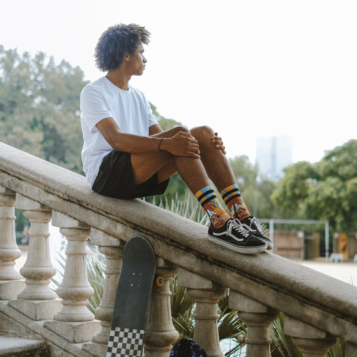 American Socks Signature Summer Paradise Mid High Socks - Breathable Cotton Crew Socks for Men & Women - Perfect for Outdoor Activities, Sports & Casual Wear