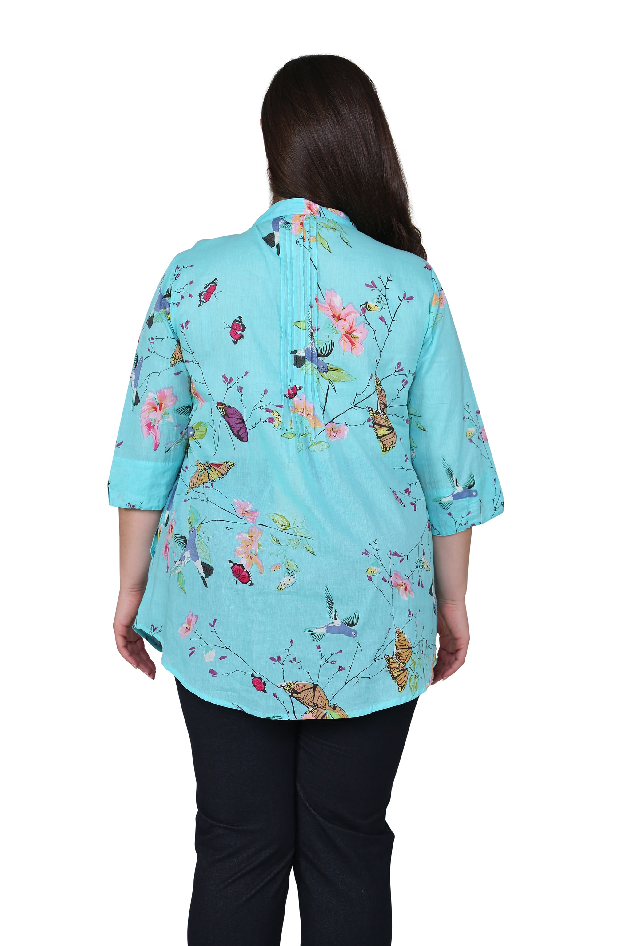 Plus Size Nature Print Tunic - Floral Summer Blouse for Women | Casual Wear & Vacation Outfit