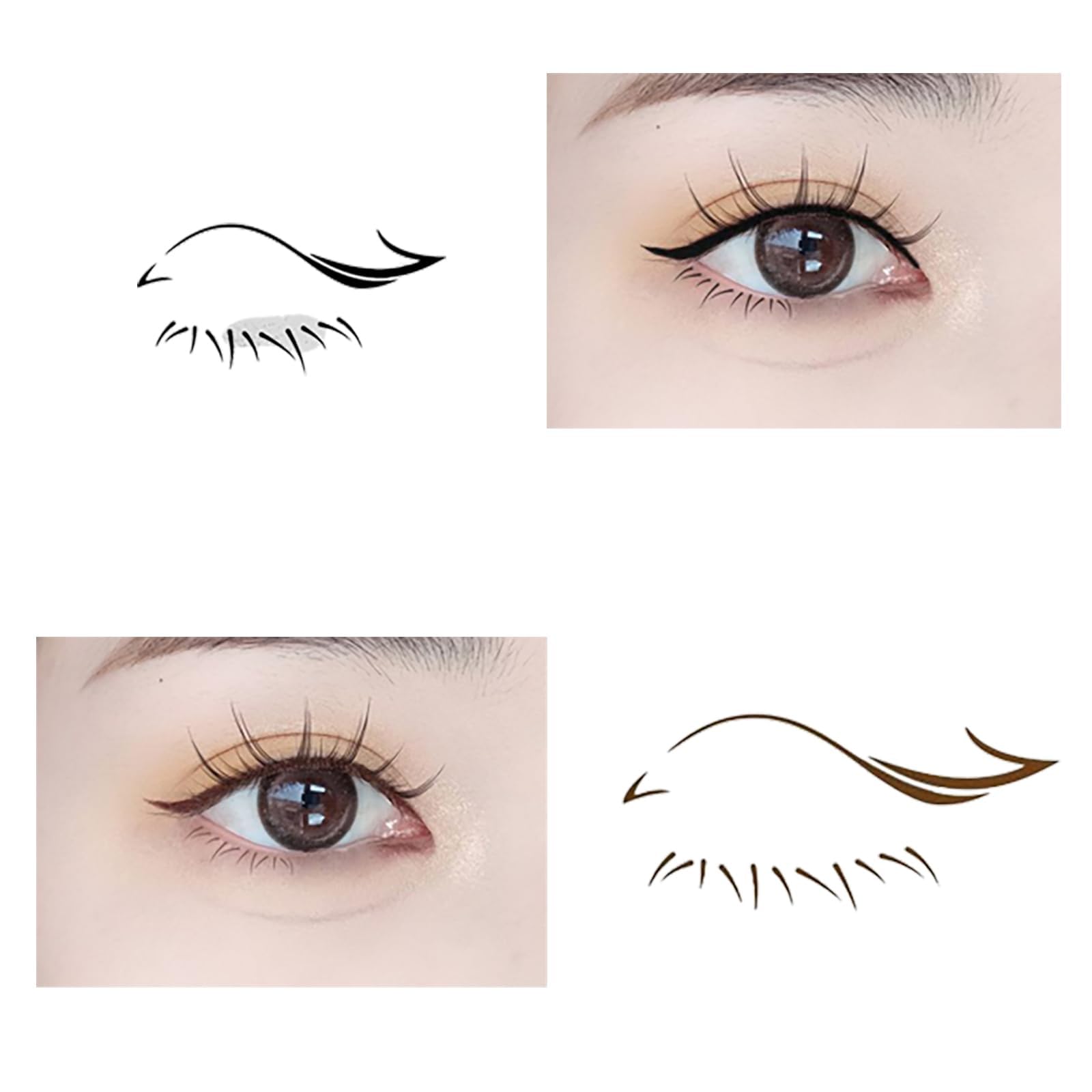 Reusable Lower Eyelash Stamp Kit with Ink - Quick & Easy Eye Makeup Tool for Beginners | Perfect for Daily Makeup, Party Looks & Professional Use
