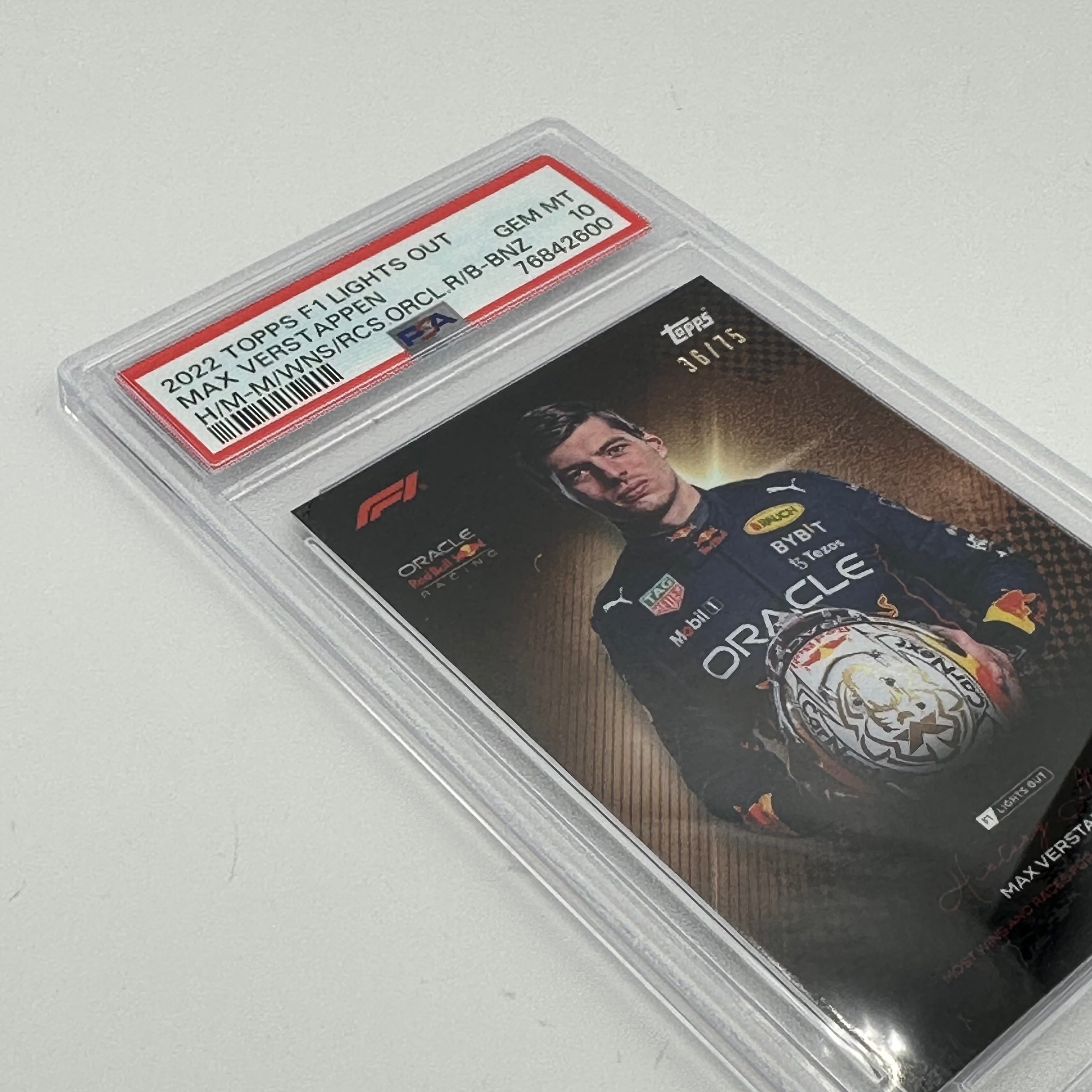 PSA 10 2023 Max Verstappen /75 History Maker Bronze Parallel - Rare Trading Card for F1 Collectors & Motorsport Fans - Perfect for Display, Investment & Racing Memorabilia Collections