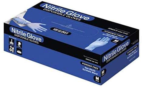 1000 Pack Disposable Nitrile Gloves - Powder Free, Latex Free, Synthetic Blend, Light Blue, Medium Size - Ideal for Medical, Cleaning, Food Handling & Industrial Use