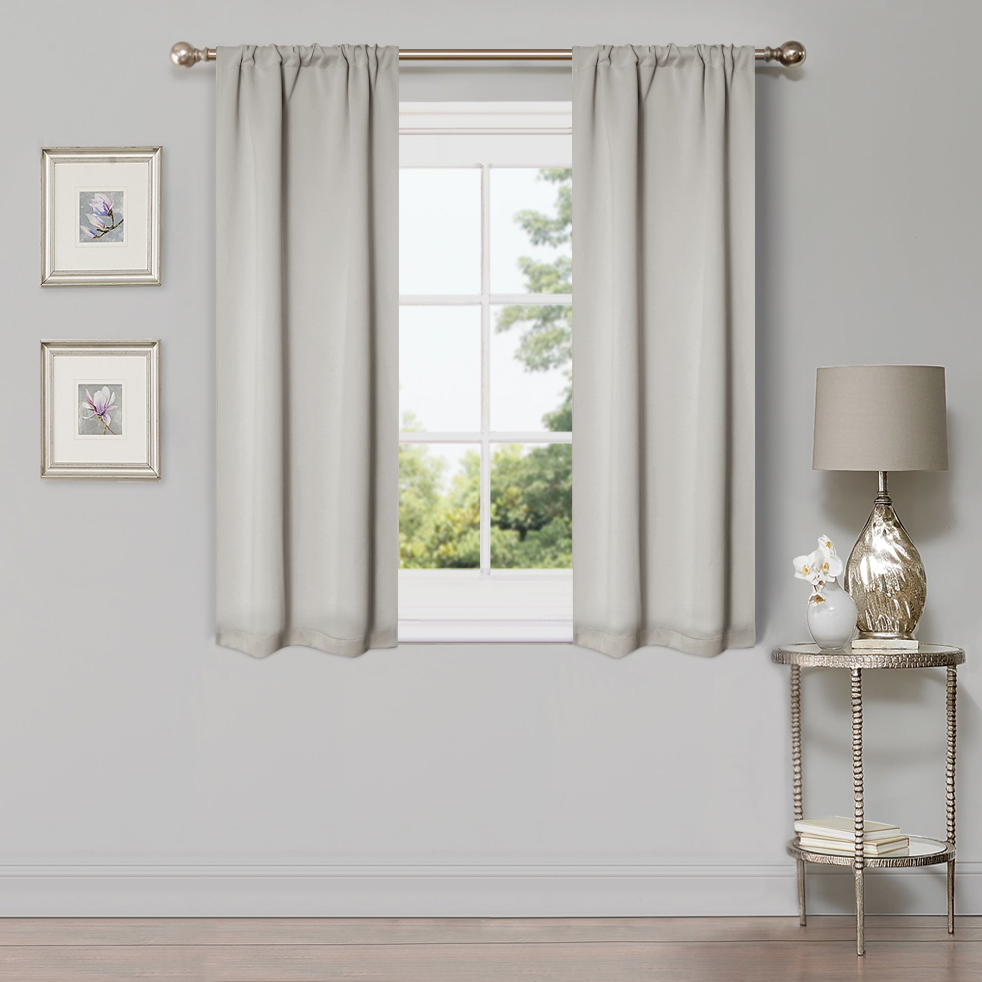 Blackout Curtains for Bedroom - Solid Classic Modern Rod Pocket Curtain Set, Thermal Insulated & Noise Reducing, Perfect for Home, Office, and Nursery (Black)