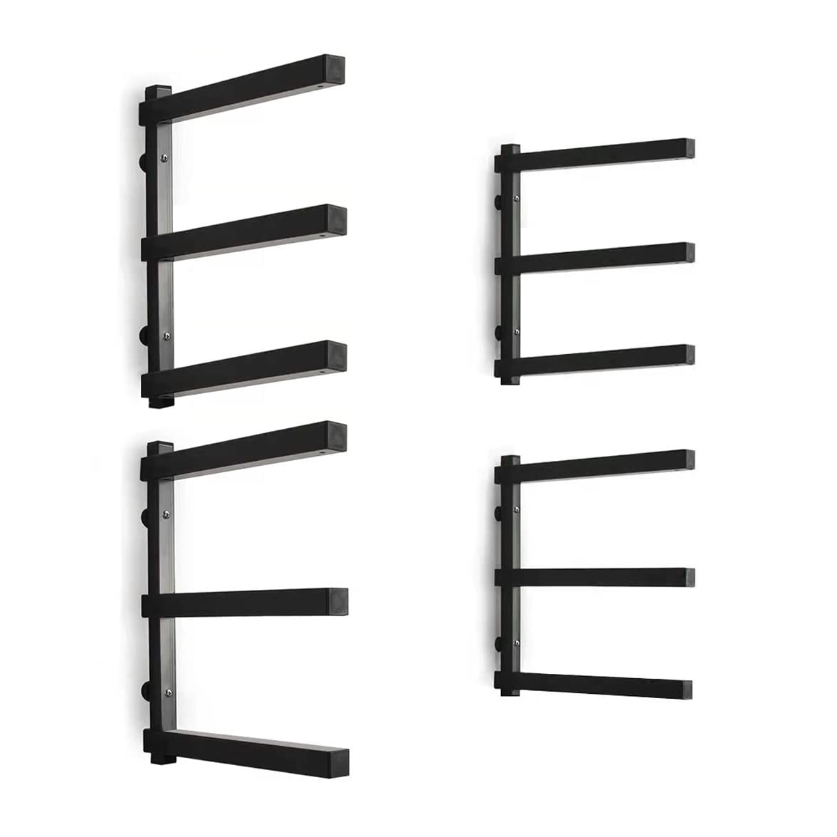 Heavy Duty 3-Tier Wall Mounted Lumber Storage Rack - 360LB Capacity Metal Wood Organizer for Garage, Workshop & Basement (2 Pack) - Perfect for Storing Plywood, 2x4s & DIY Materials