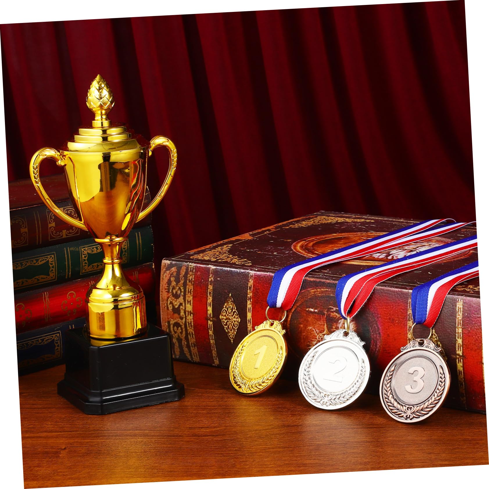 KOMBIUDA Plastic Trophy Toy - Gold Award Trophy for Kids Competition, Sports & School Rewards - Perfect for Birthday Parties, Classroom Prizes & Team Celebrations