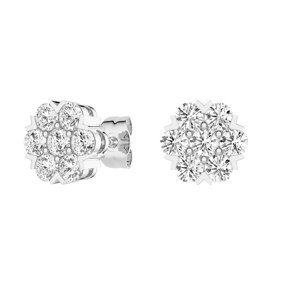 Classic Cluster Flower Moissanite Earrings for Women | Elegant Wedding, Anniversary & Party Jewelry Gift | Hypoallergenic & Durable