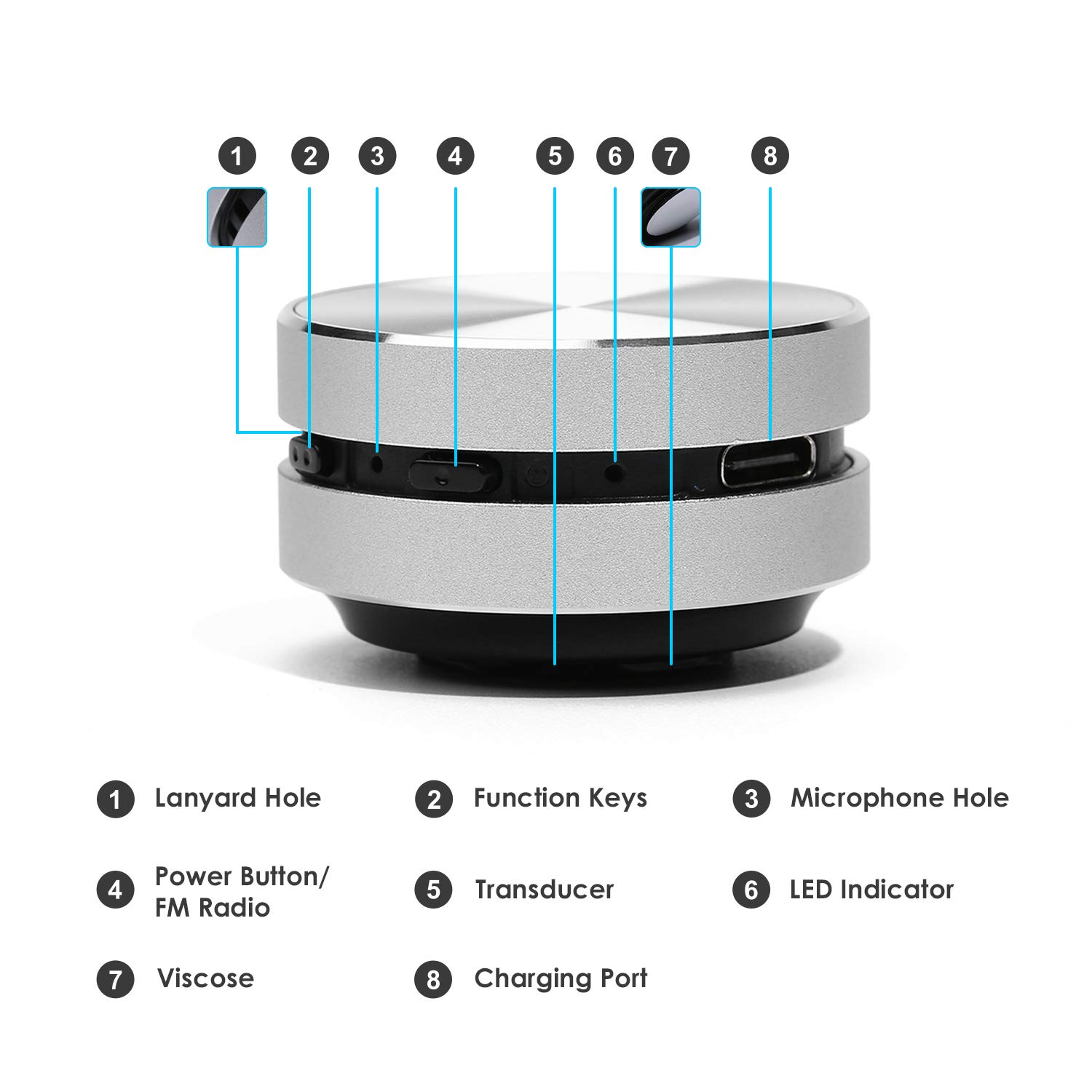 Bone Conduction Bluetooth Speaker - Mini Portable Wireless Stereo Speaker with High-Quality Sound, Compatible with iPhone, iPad, Samsung & Tablets - Perfect for Outdoor Activities, Workouts, Travel & Home Use