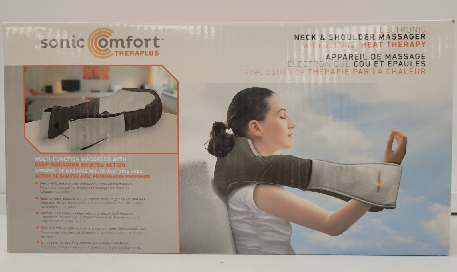 Sonic Comfort Neck and Shoulder Massager with Heat Therapy - Relieve Pain & Tension for Home, Office, and Travel Use