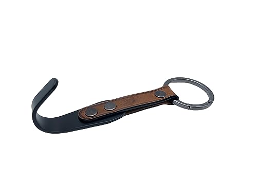 Rustic Brown Leather Black Hook