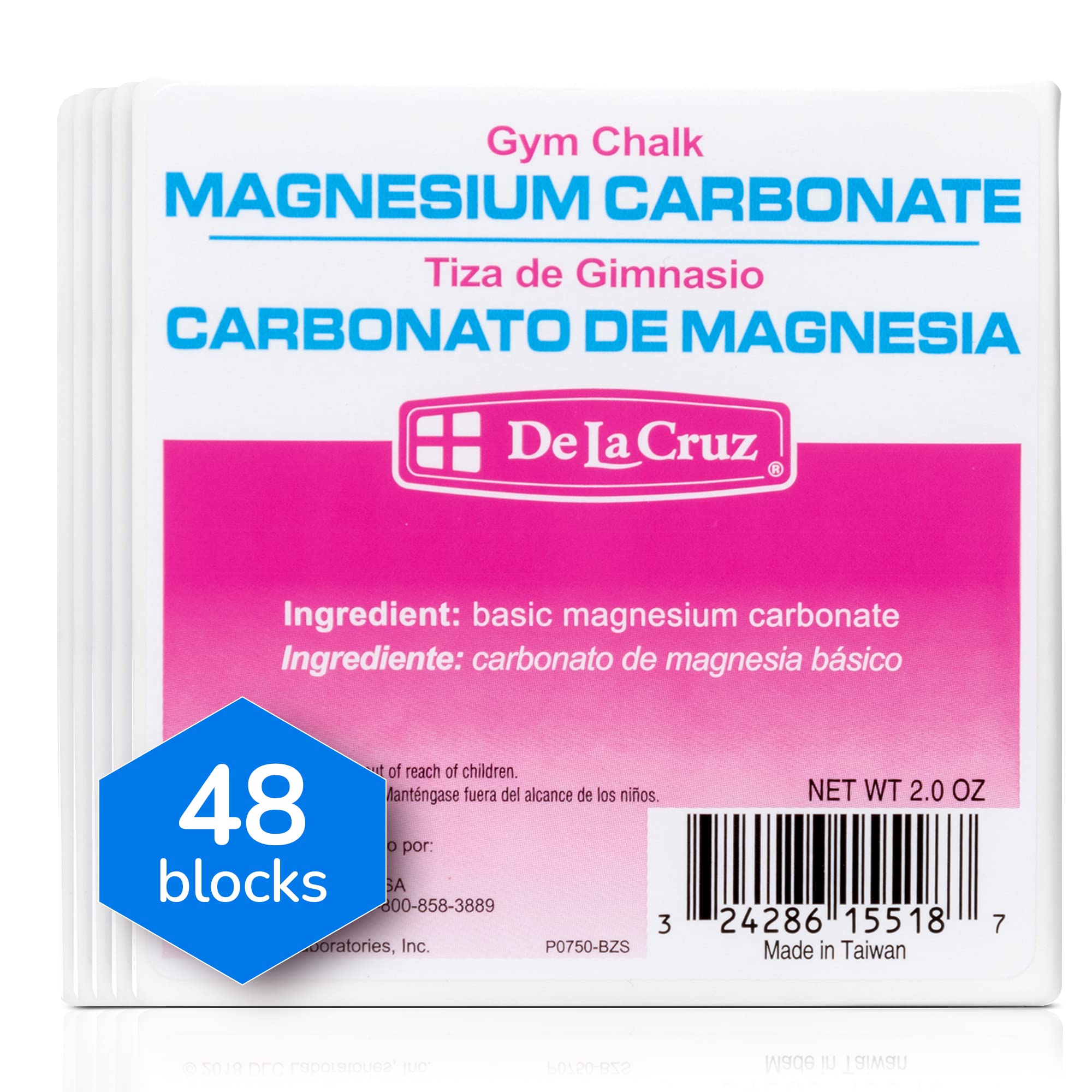 De La Cruz Magnesium Carbonate Gym Chalk for Weightlifting, Gymnastics & Rock Climbing - Premium Non-Toxic Sports Chalk for Better Grip & Performance in Workouts, Training & Competitions