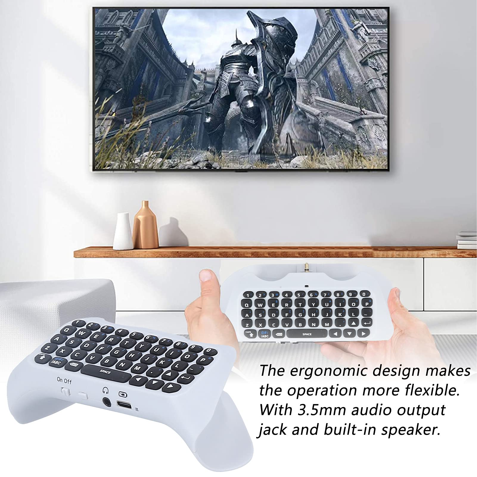 VBESTLIFE Wireless Controller Keyboard for PS5 - Mini Bluetooth Gamepad with Built-in Speaker | Perfect for Gaming, Streaming & Chatting on Playstation 5 Console