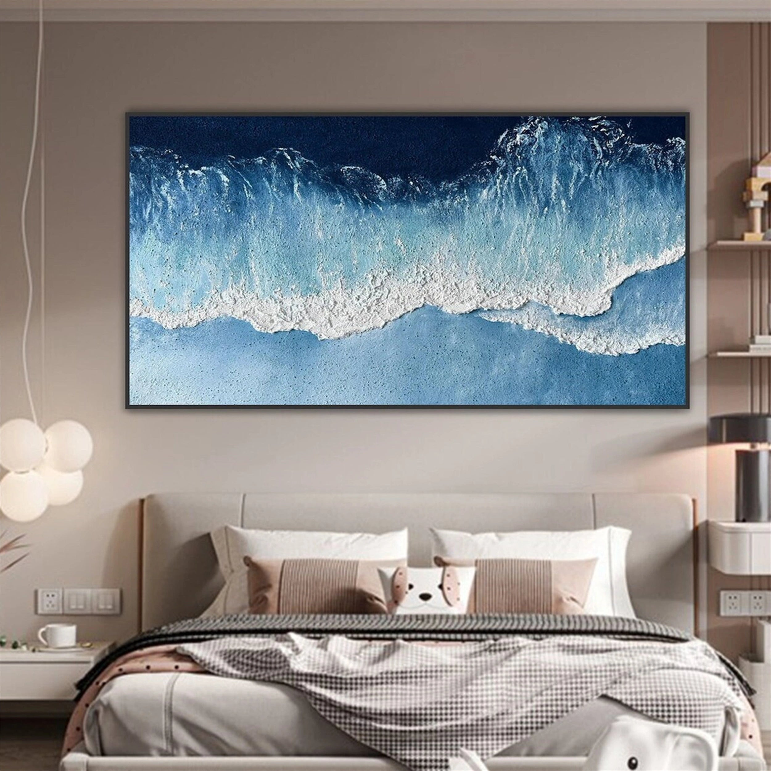 Ocean and Sky Painting #OS 063 - Handmade Canvas Wall Art for Home & Office Decor - Perfect for Living Room, Bedroom, or Office Wall Decoration