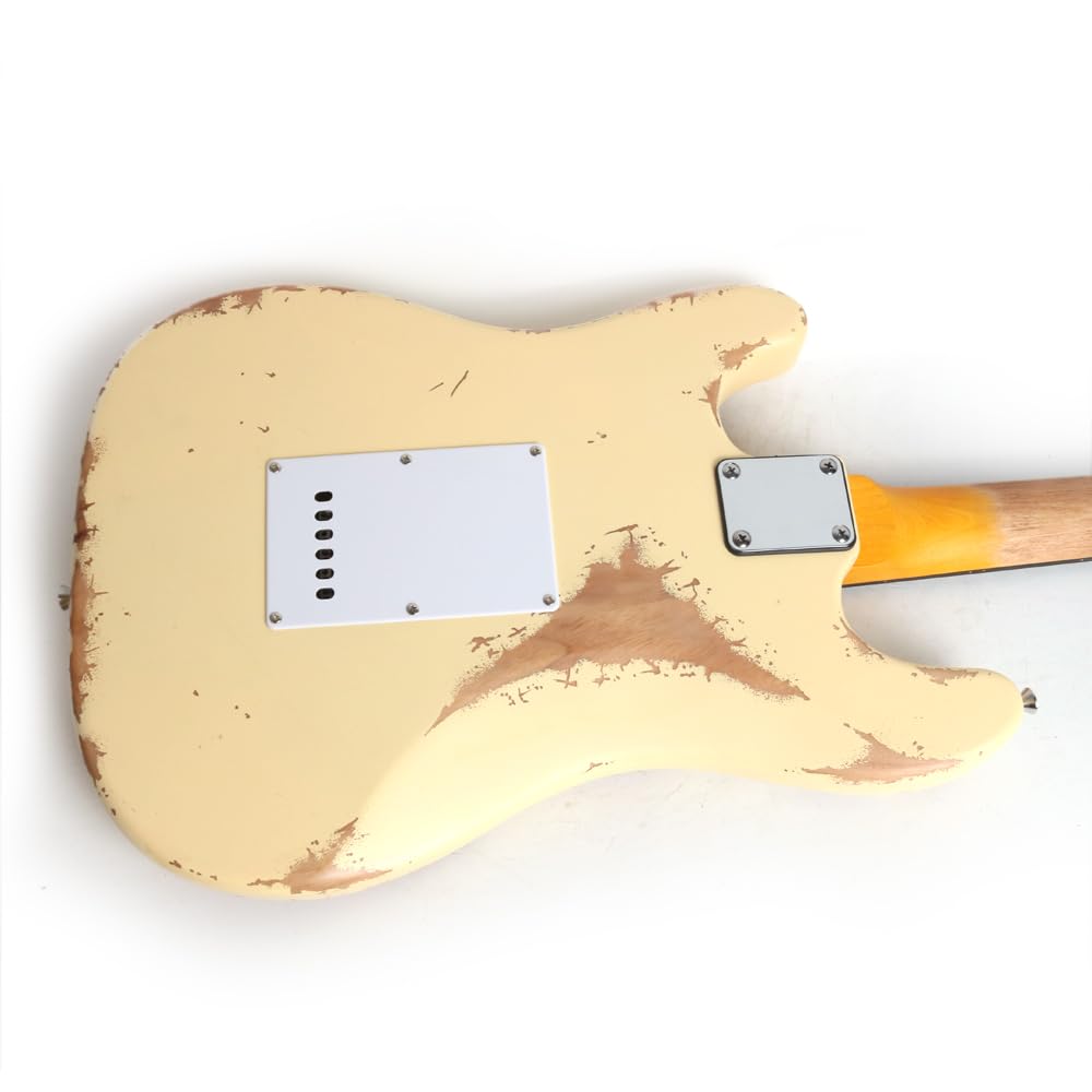 Vintage Aged Heavy Relic Solid Body Electric Guitar with Phoenix Body, Rosewood Fretboard & Maple Neck - Perfect for Rock, Blues & Stage Performances