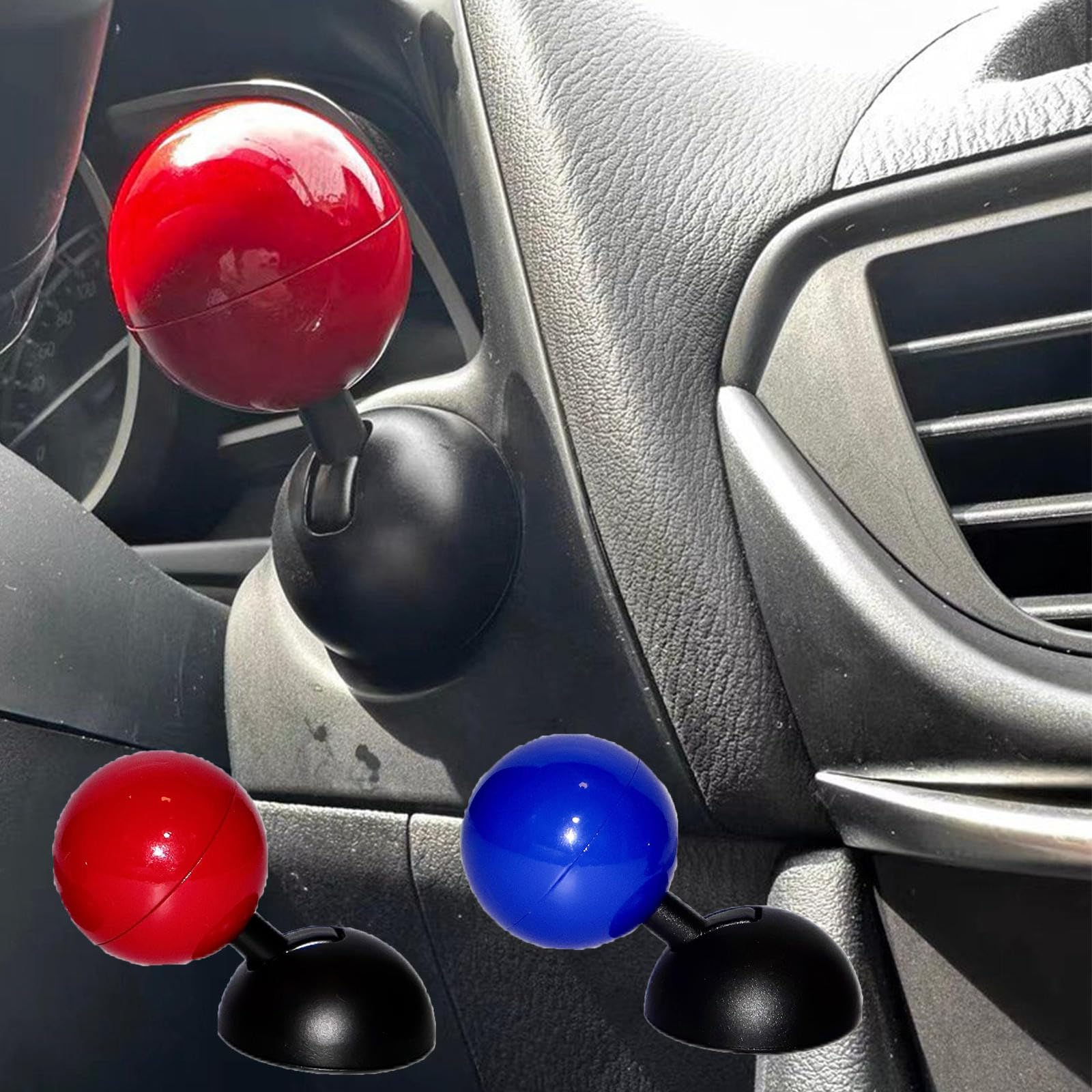 Premium Car Push Start Button Cover - Full Metal Ball-bar Automotive Decorative Lever (Blue) | Universal Engine Start Stop Button Protector | Perfect for Daily Driving & Car Customization