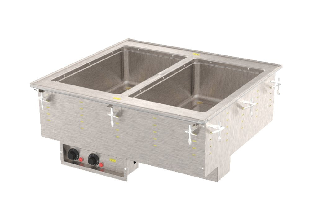 Vollrath Drop-In Hot Food Well with Infinite Controls & Manifold Drain - Holds 2 Full-Size Pans | Commercial Buffet Catering & Food Service Equipment for Restaurants & Events