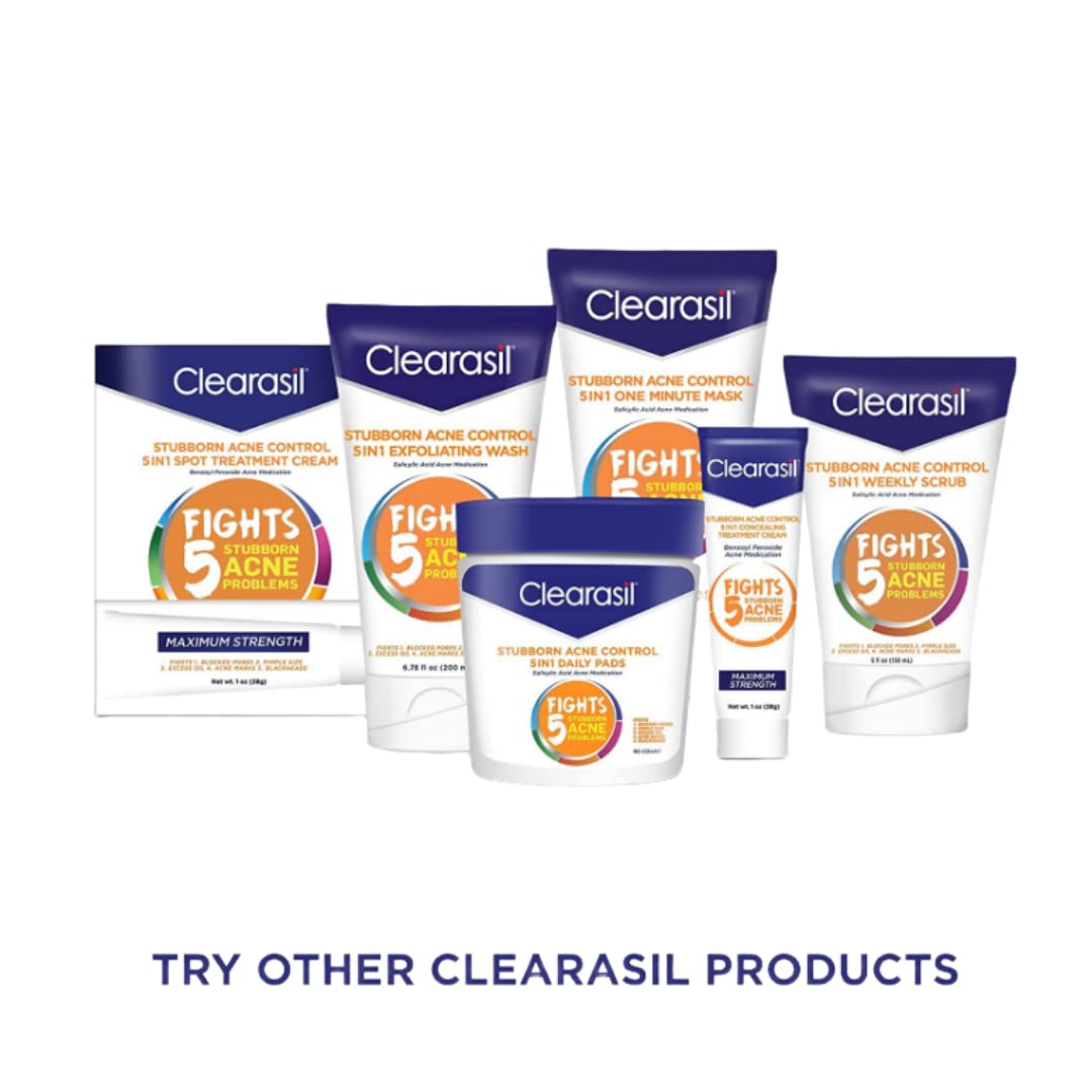 Clearasil Ultra Rapid Action Daily Face Wash for Acne Treatment - 6.78 oz (Pack of 6) | Oil-Free & Dermatologist Tested | Perfect for Teen & Adult Skincare Routine