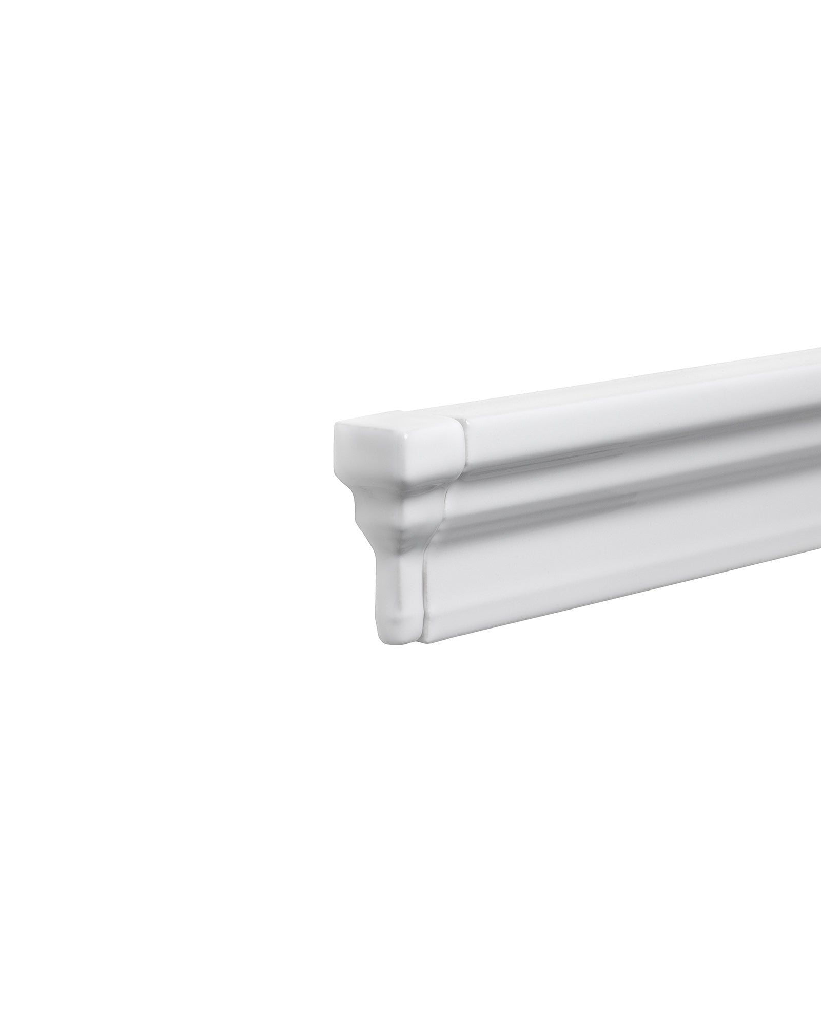 Kakel Victoria Classic White Glossy Breast Molding 5 x 20 cm - Perfect for Kitchen Backsplash & Bathroom Wall Trim