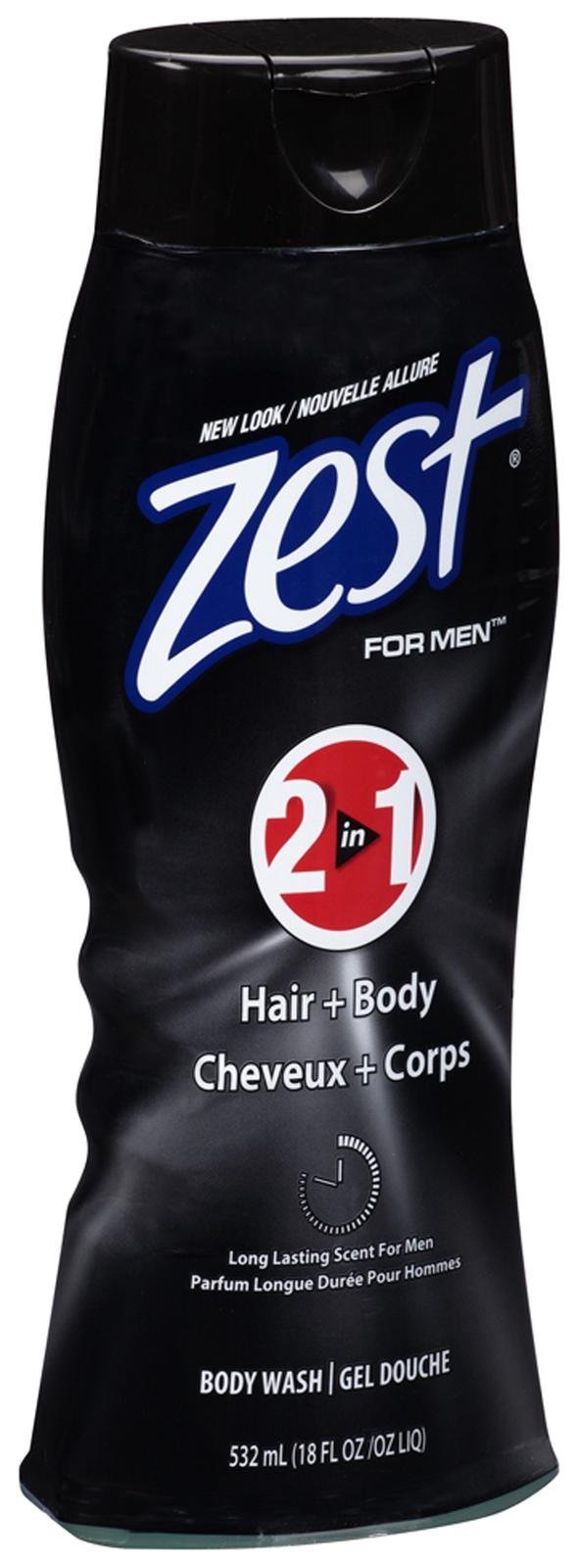 Zest 2 in 1 Hair & Body Wash for Men - 18 oz | All-in-One Shampoo & Body Cleanser | Perfect for Gym, Travel & Daily Shower Routine