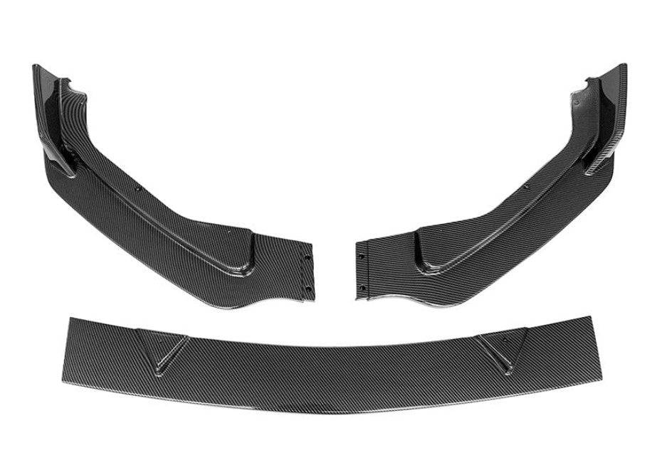 2014-2017 Infiniti Q50 Base/Non-Sport Front Lip Spoiler - 3-Piece Set in Glossy Black or Carbon Fiber Print - Enhance Style & Aerodynamics for Daily Driving & Car Shows