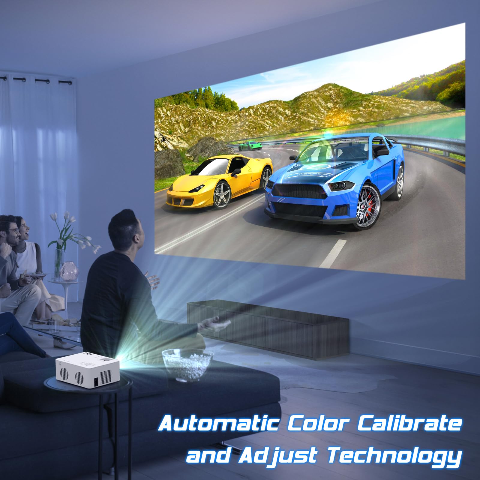 TMY Mini WiFi Projector 8500L HD - Portable Outdoor Movie Projector for Smartphone/PC/TV - Home Theater & Camping