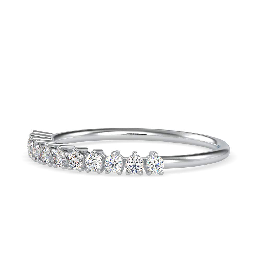 **18k White/Yellow/Rose Gold Natural Diamond Wedding Band Ring for Women - 0.24 Ct Round Cut (IJ-SI) | Bridal, Promise & Anniversary Ring | Perfect for Engagement, Proposal & Special Occasions**