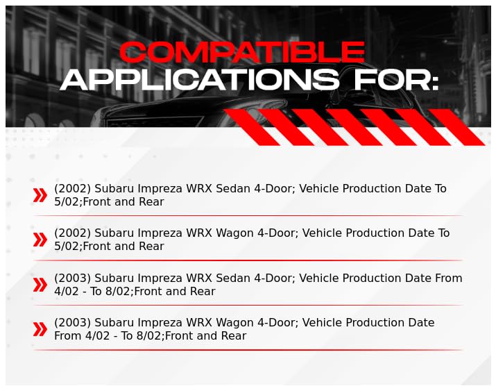 R1 Concepts Premium Front & Rear Brake Kit with Ceramic Pads & Rotors | Complete Brake System for 2002-2003 Subaru Impreza | Includes Hardware Kit | Smooth Stopping Power for City Driving & Mountain Roads