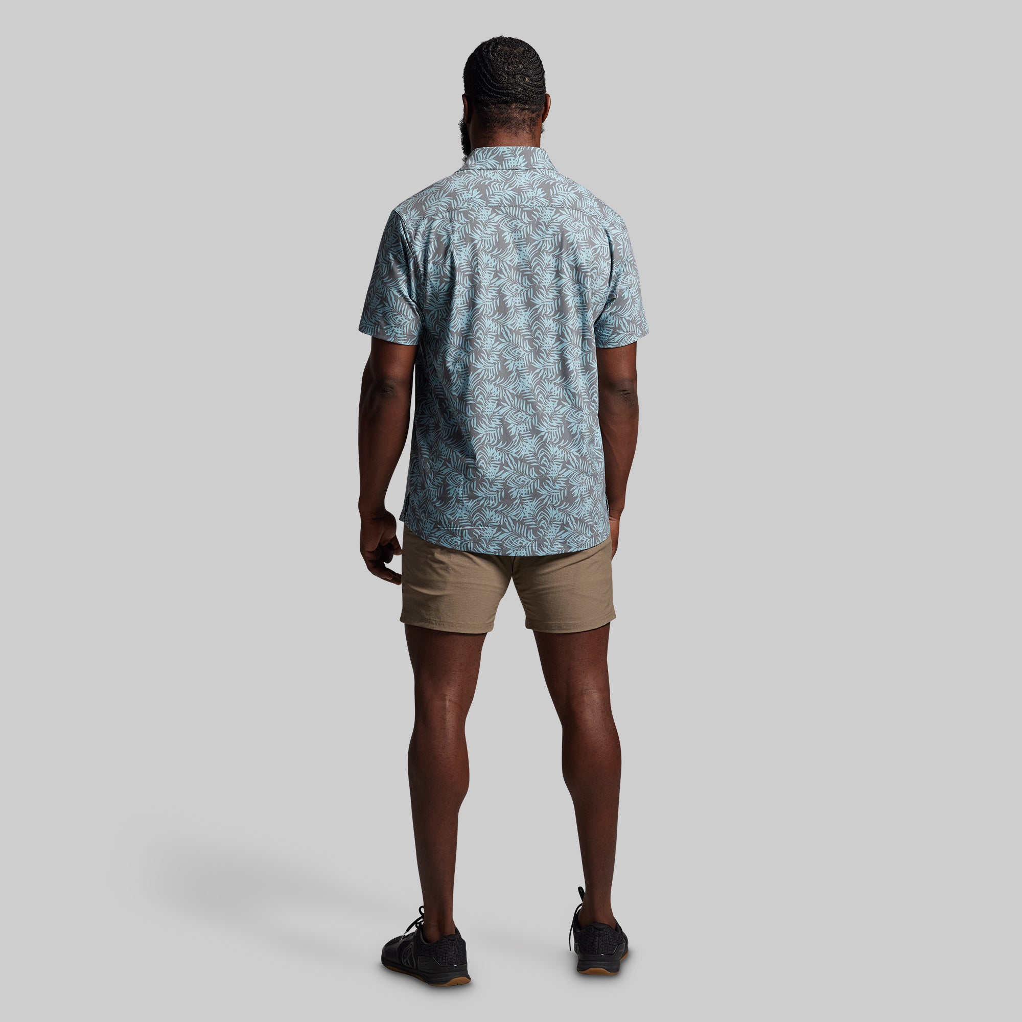 Voyager Button Up Shirt 2.0 - Lightweight Breathable Men's Casual Shirt with Cool Palm Print | Perfect for Summer Travel, Beach Vacation & Outdoor Activities