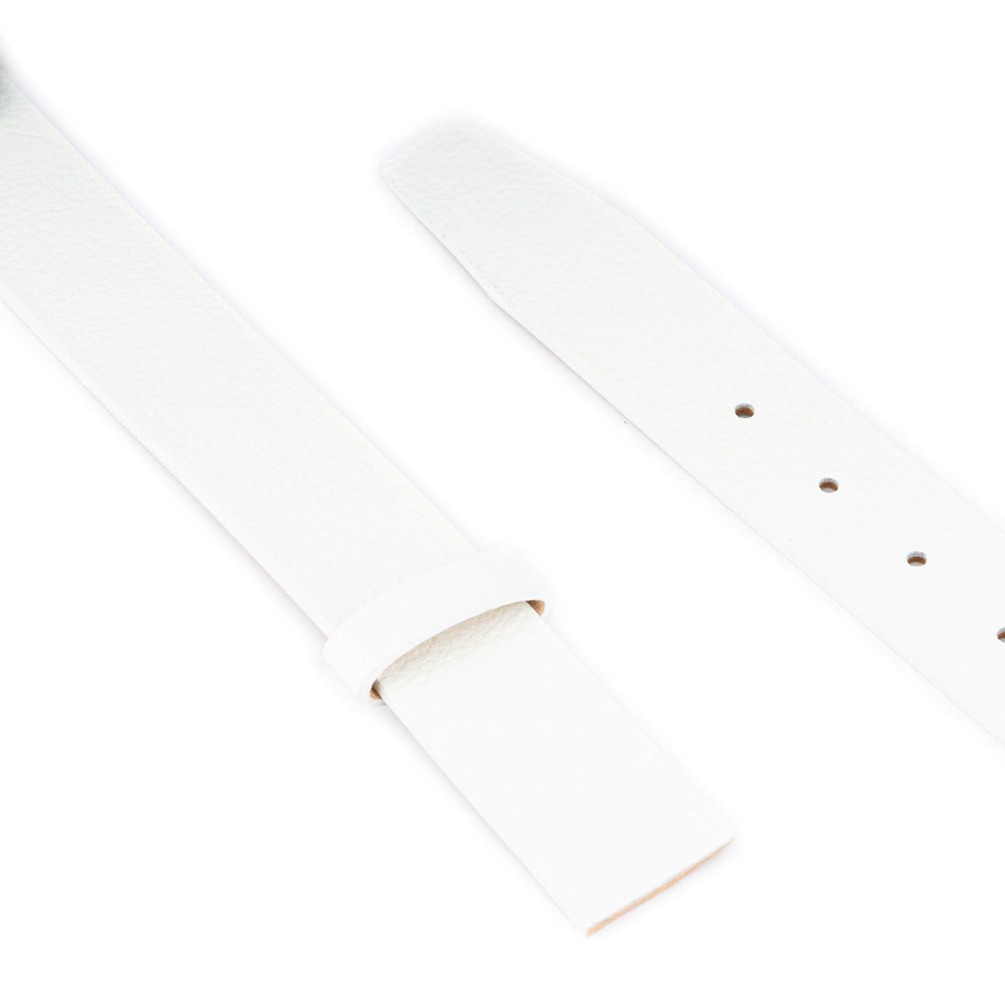 3.5 cm White Pebbled Leather Belt Strap - Replacement for Cartier Buckles | Durable & Stylish Accessory for Men & Women | Perfect for Casual, Office & Formal Wear