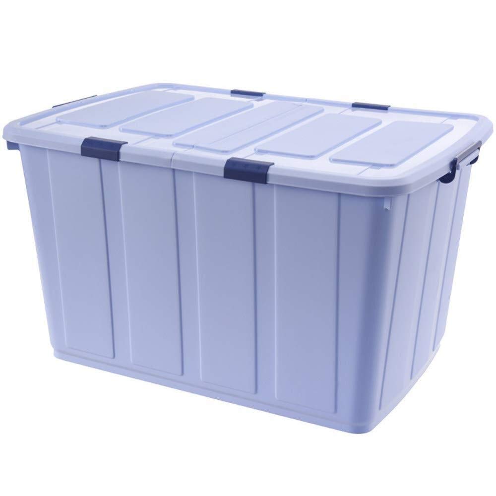 ZYXLN 170L Wheeled Storage Box with Removable Lid - Large Capacity Organizer for Clothes, Toys & Home Organization - Durable Plastic Storage Bin for Garage, Closet & Office (Blue)