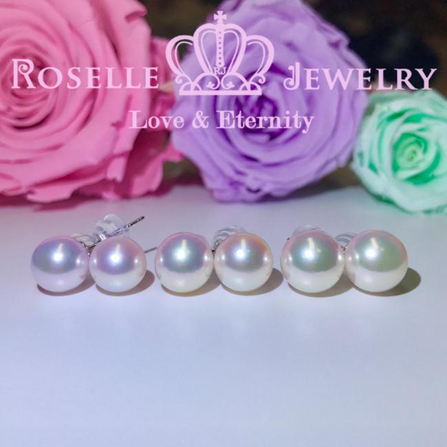 Tsukihana™ Akoya Pearl Stud Earrings 18K White Gold – Classic Elegance for Weddings, Parties & Special Occasions