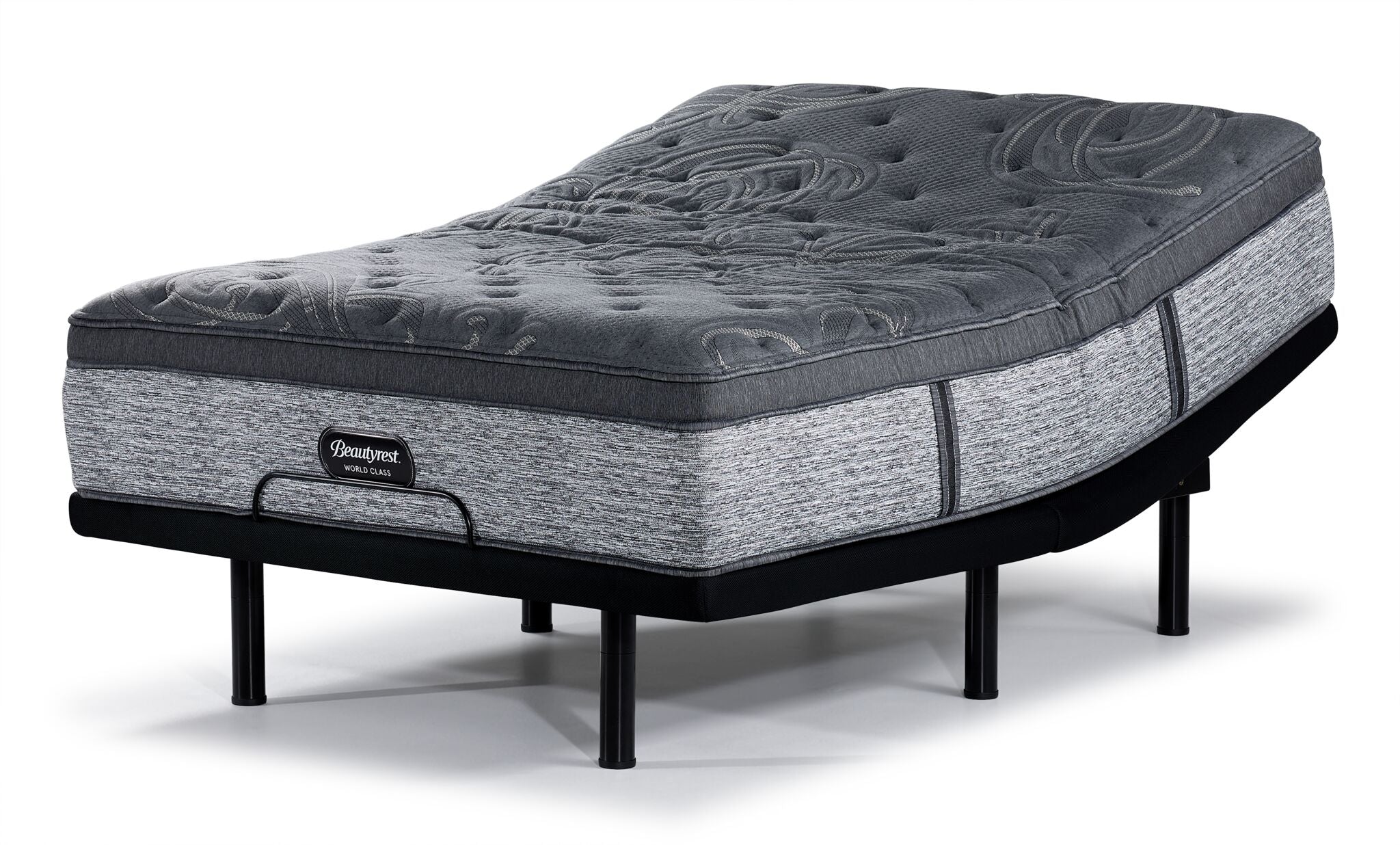 Beautyrest World Class Grandeur Medium Firm Queen Mattress with L2 Motion Pro Adjustable Base - Luxury Sleep System for Bedroom, Guest Room & Master Suite