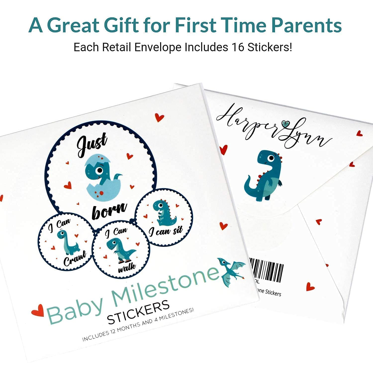 HarperLynn Baby Closet Dividers Set of 8 & Monthly Milestone Onesie Stickers (16pcs) - Nursery Organization & Newborn Photo Props for Baby Shower Gifts