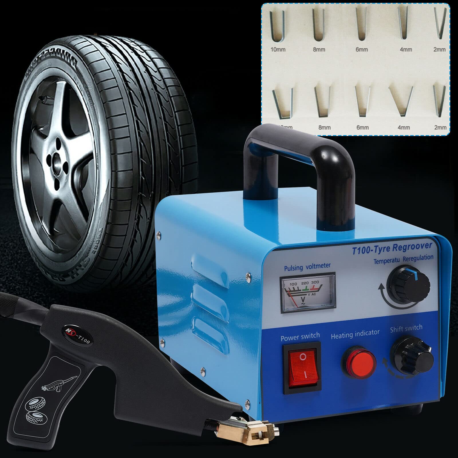 Heavy Duty Manual Tire Groover Machine - 400W 110V Truck Tire Grooving Tool for Rubber Tyre Cutting & Tread Repair | Perfect for Commercial Fleets, Off-Road Vehicles & DIY Tire Maintenance
