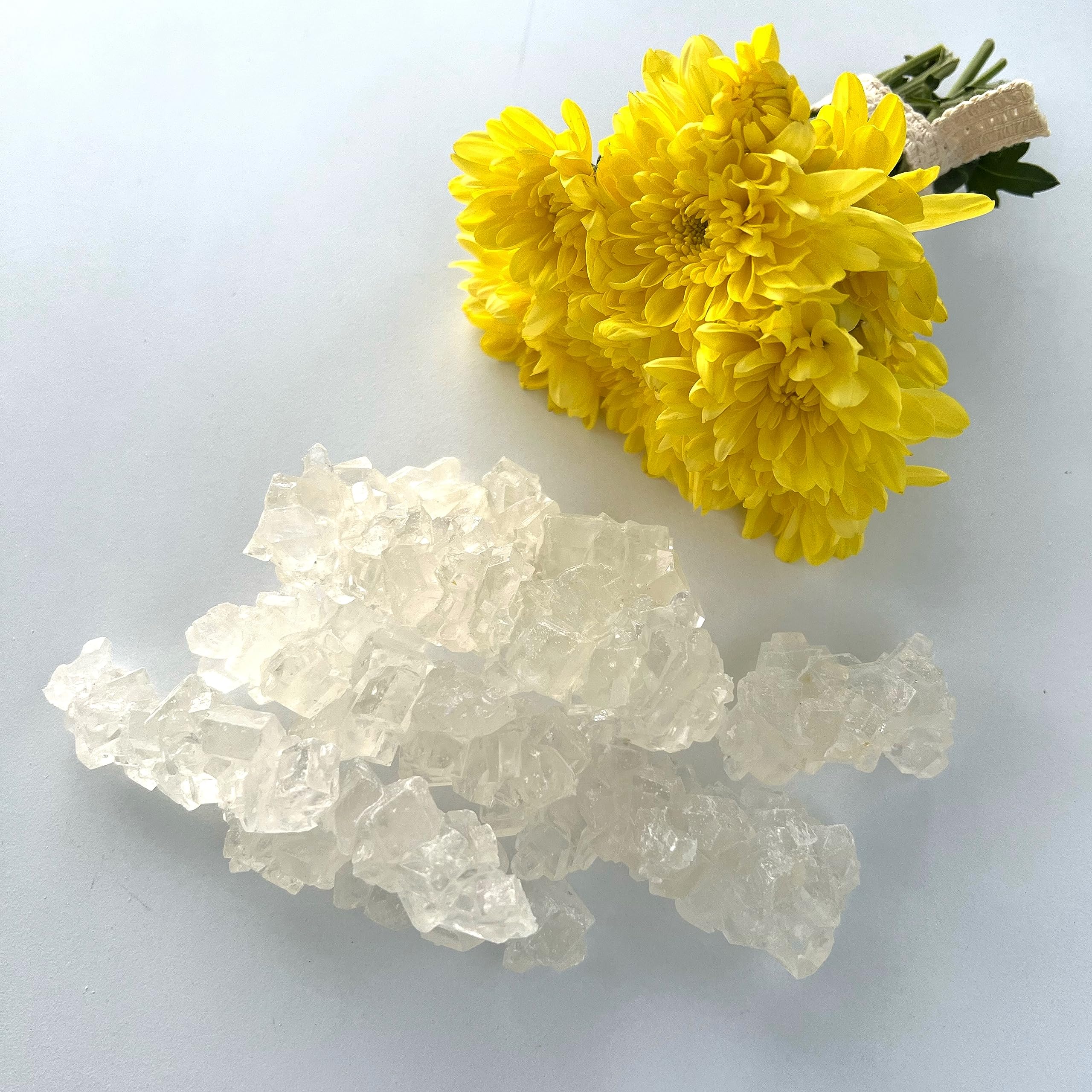 SweetGlob Old Fashioned Rock Candy Crystals on Strings - Clear White, 3 Pound Bulk - Perfect for Party Favors, Wedding Decorations & DIY Candy Crafts