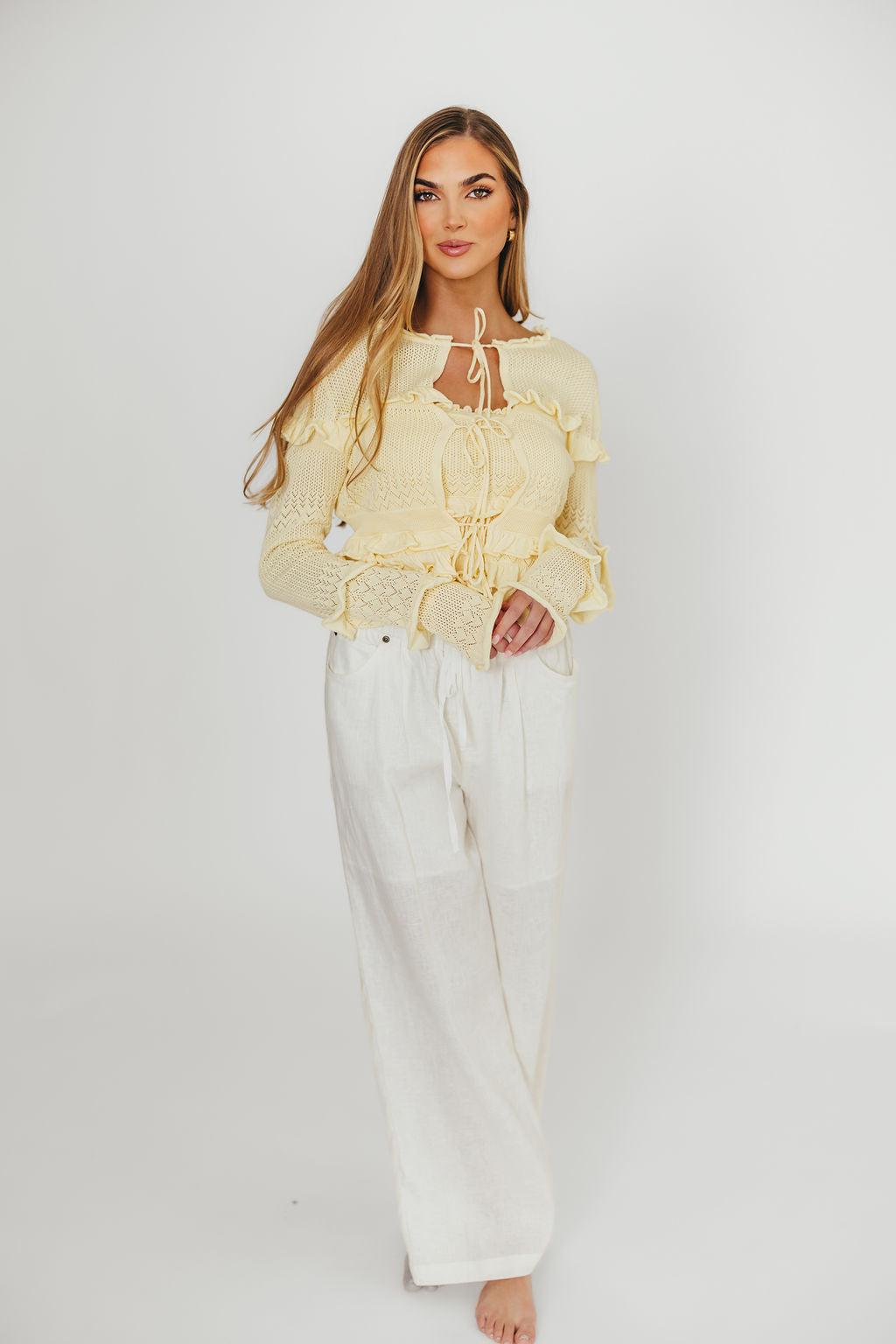 Jeanette 100% Linen Pants for Women - Breathable White Linen Trousers | Perfect for Summer, Beach & Casual Wear