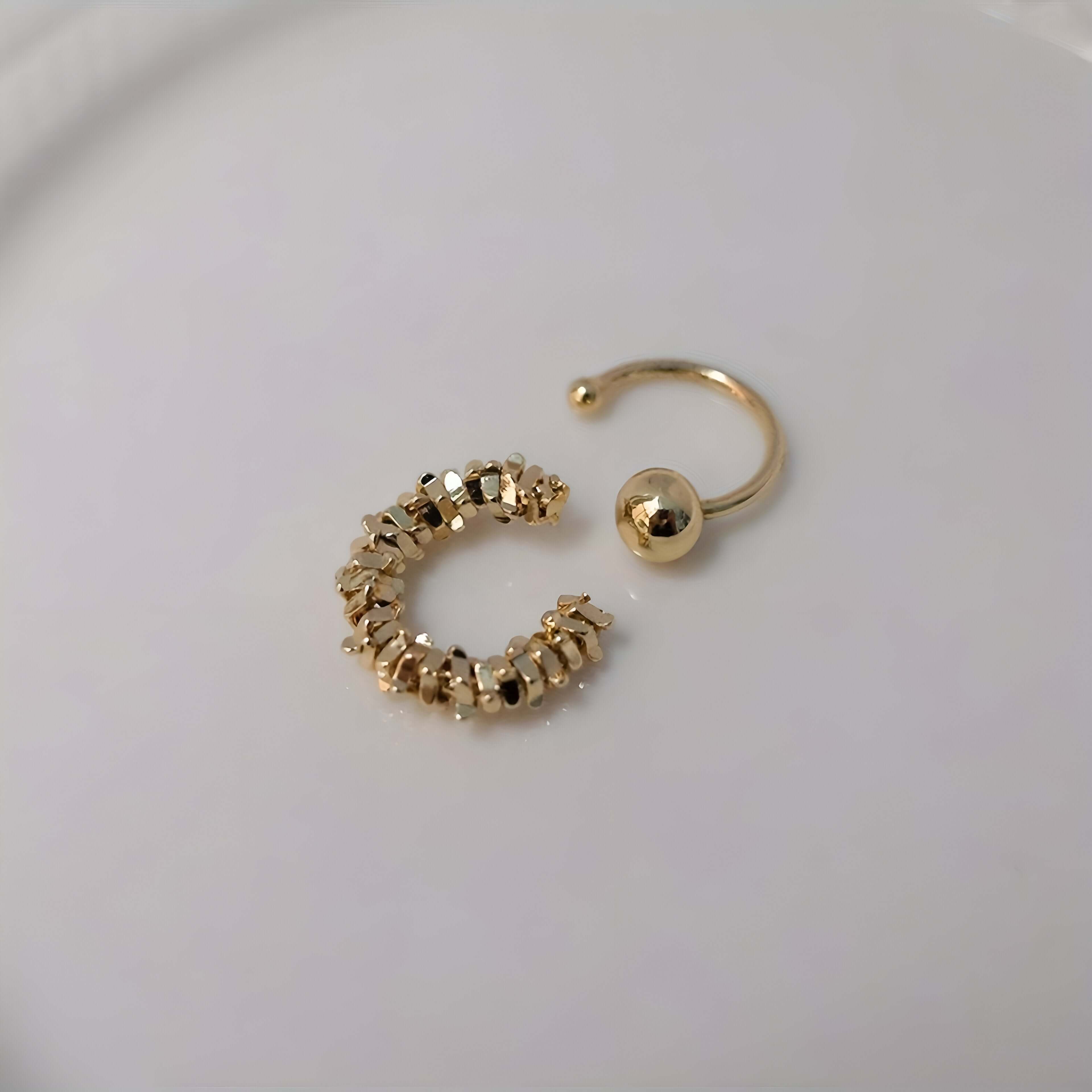Simple Irregular Cube Beads Ear Cuff Set - Trendy Boho Jewelry for Women | R0796 | Perfect for Parties, Weddings & Everyday Fashion