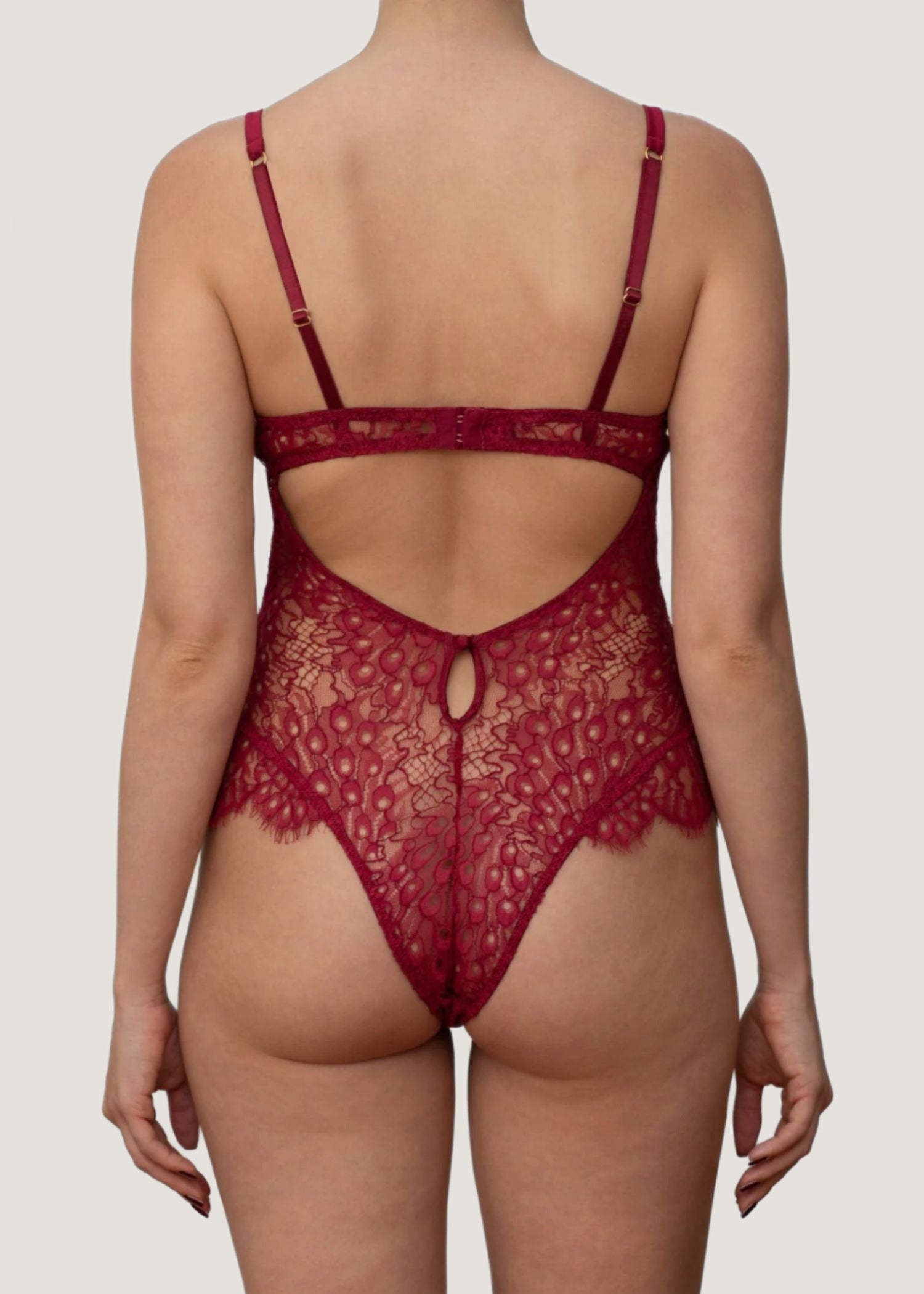 Astrantia Women's Bodysuit in Crimson - Stretchy Comfort Fit for Yoga, Workout & Everyday Wear