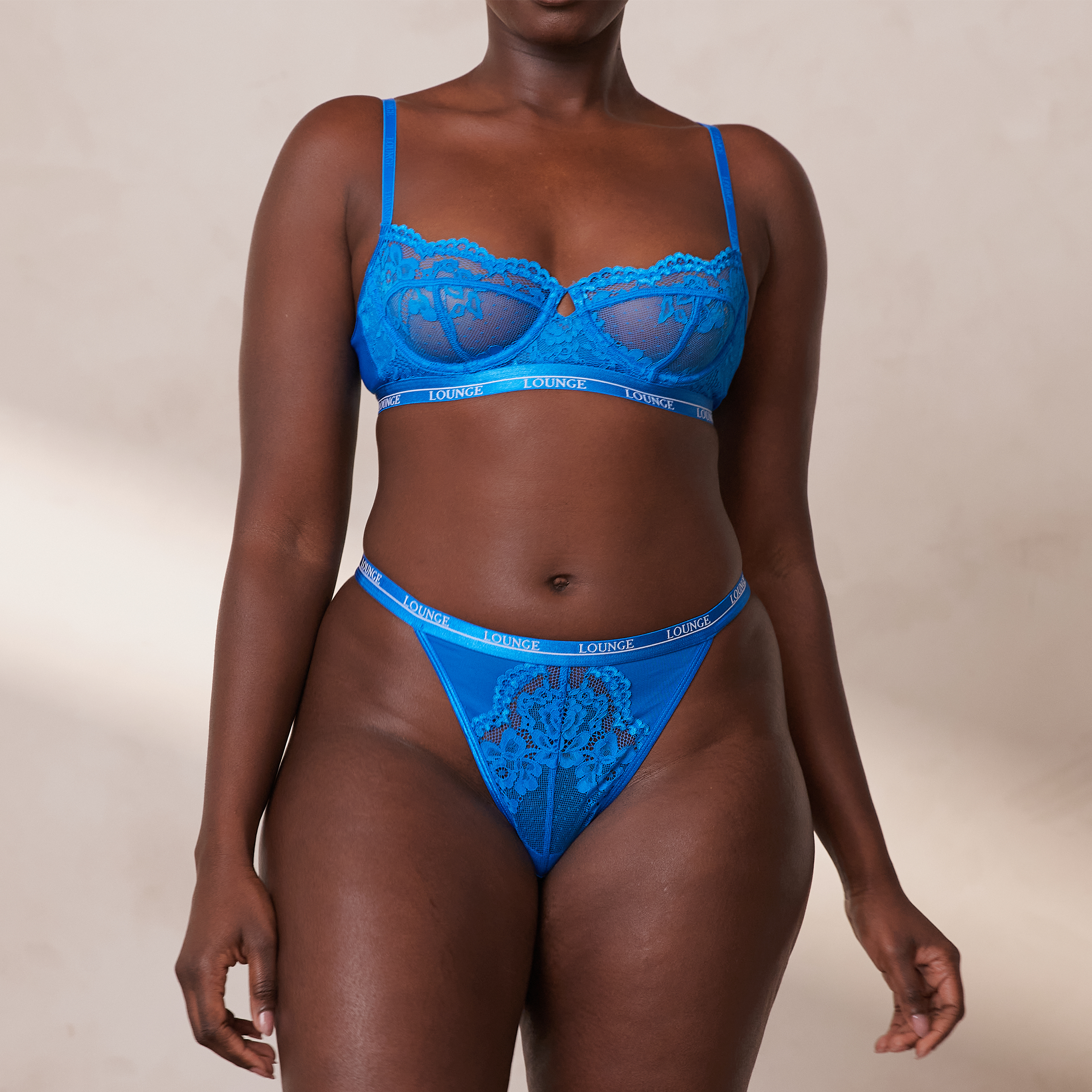Blossom Balcony Bra in Cobalt Blue - Comfortable Lace Underwire Bra for Women - Perfect for Everyday Wear, Date Nights & Special Occasions