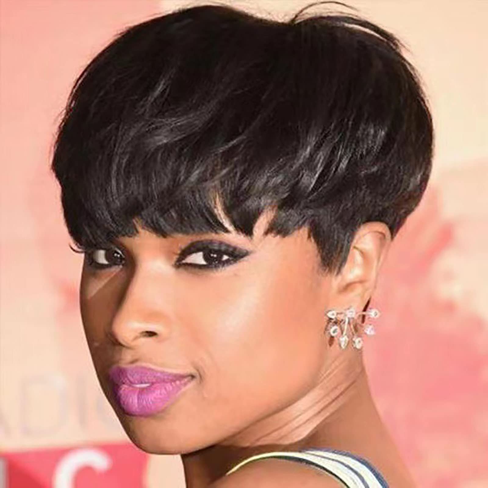 Baby Girls Hair Clips | Fashion Fiber Wig for Short Hair | Black Rose Net High-Temperature Silk Wig | Women's Wigs for Over 50 | Perfect for Daily Wear, Parties & Special Occasions