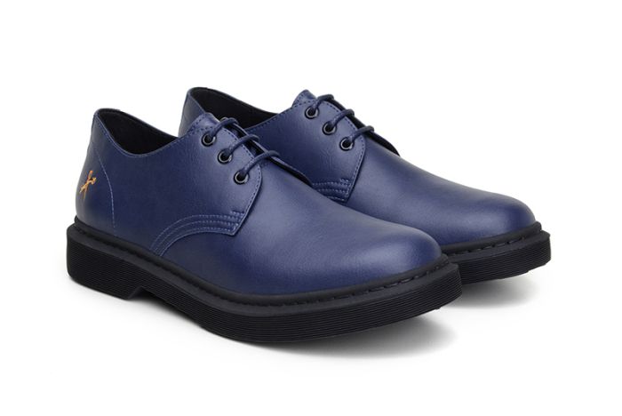 King55 Navy Derby Shoes for Men - Classic Formal Dress Shoes for Business, Wedding & Office Wear