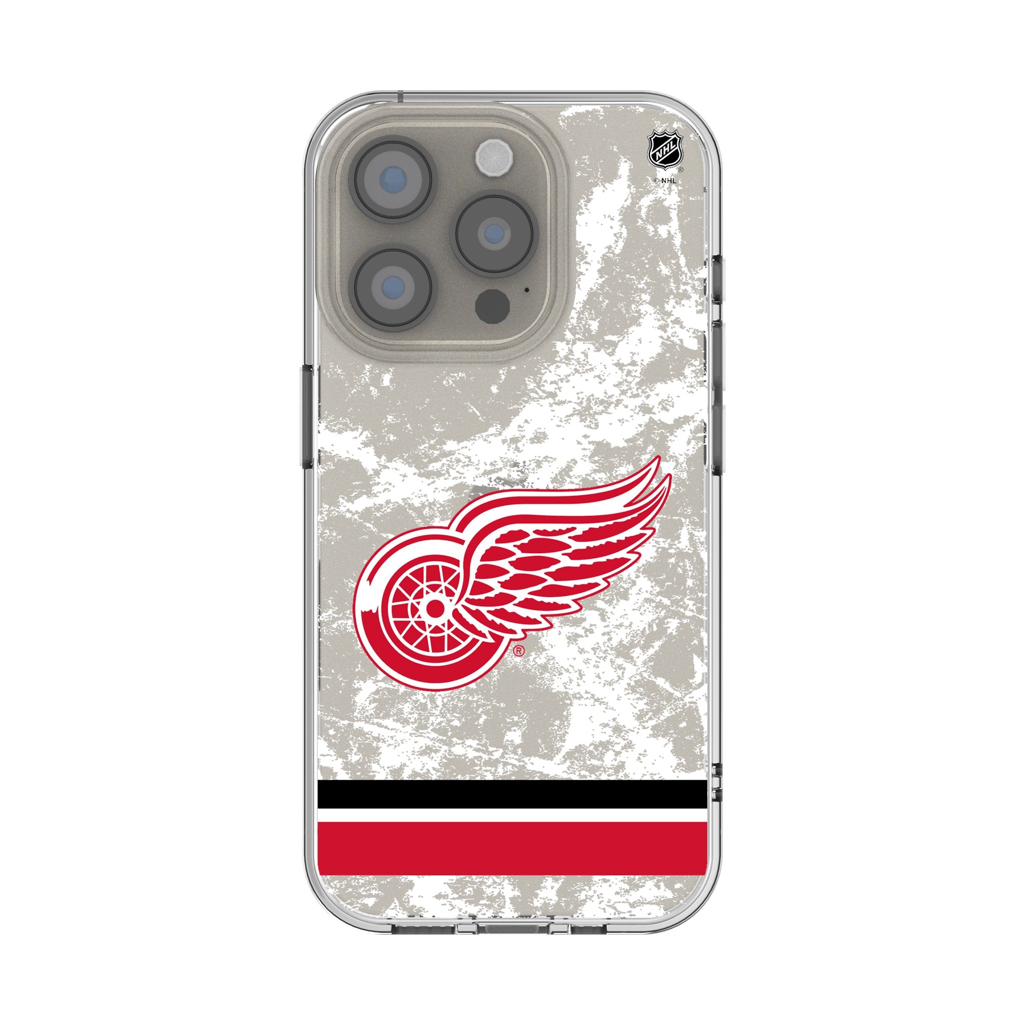 Detroit Red Wings Ice Stripe Clear iPhone Case for Apple iPhone 14 13 12 11 Pro Max XR XS - Durable Protective Cover with Team Logo - Perfect for Hockey Fans & Game Days