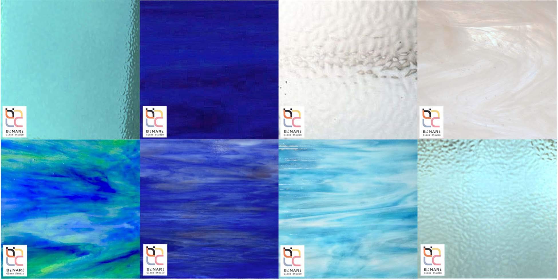 Blue Gradient Polar Winds Stained Glass Pack (8