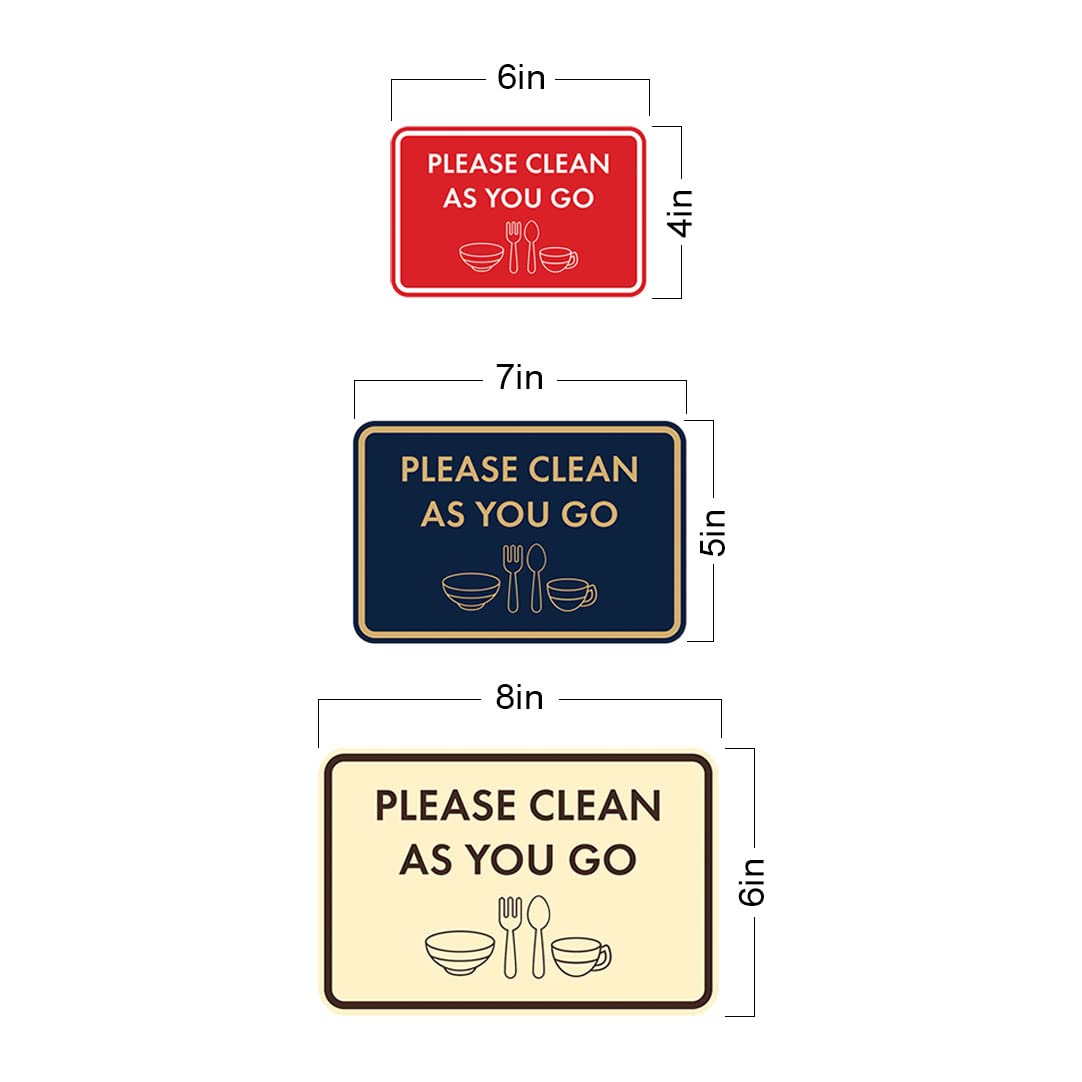 Classic Framed Please Clean As You Go Sign (Black/Silver) - Medium Size Wall Decor - Perfect for Kitchen, Office, or Restaurant