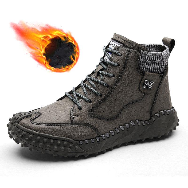 Lovevop Women's Casual Platform High Top Leather Boots - Comfortable & Stylish for Everyday Wear, Work, and Outdoor Activities